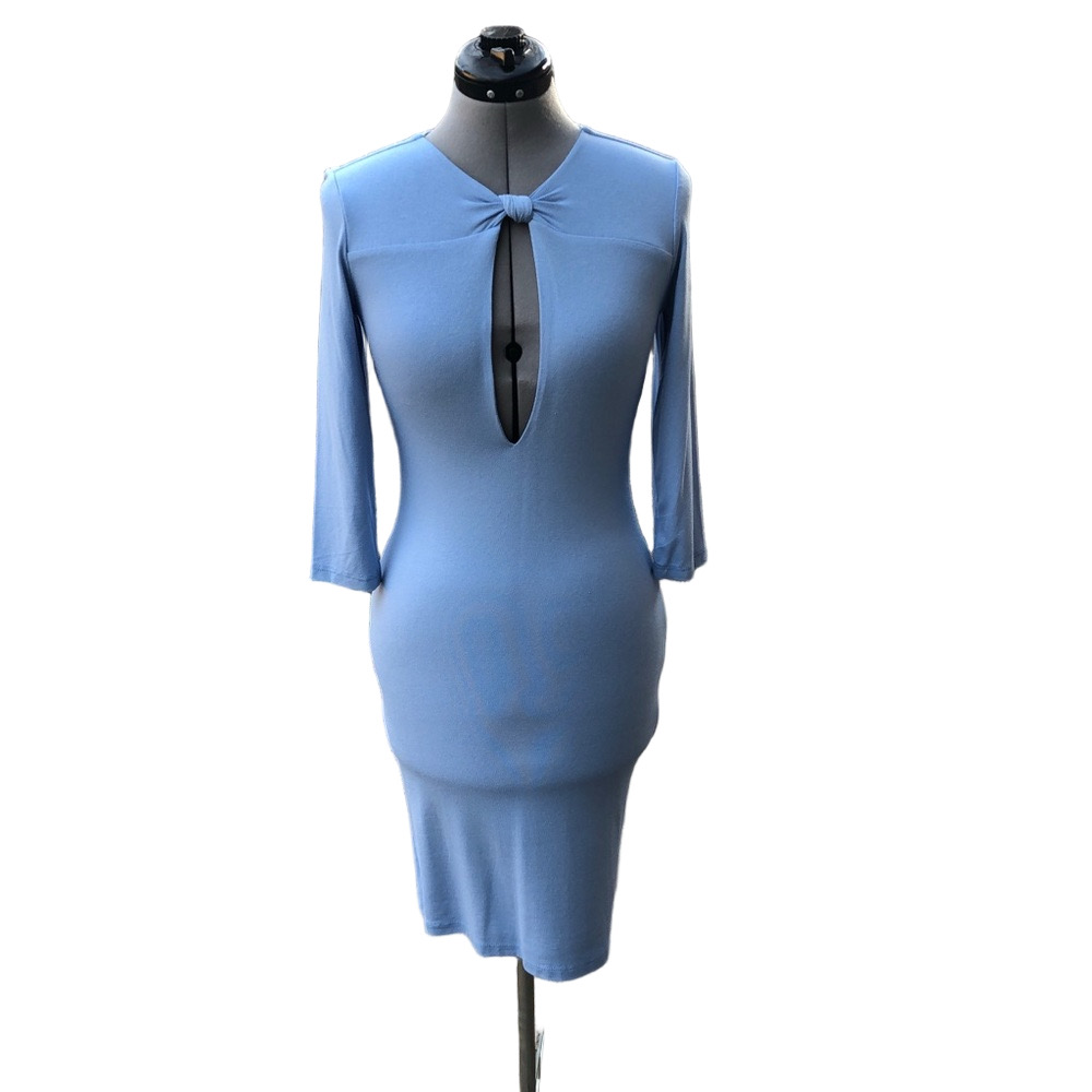 Blue keyhole dress